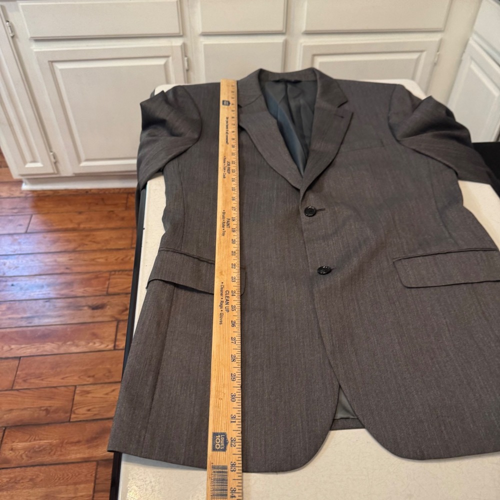 Jos. A. Bank Blazer Mens 41L Grey Herringbone Wool Signature Sport Coat 5450 - Picture 4 of 10